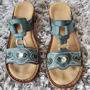 Rieker Regina sandals in turquoise color, size 37